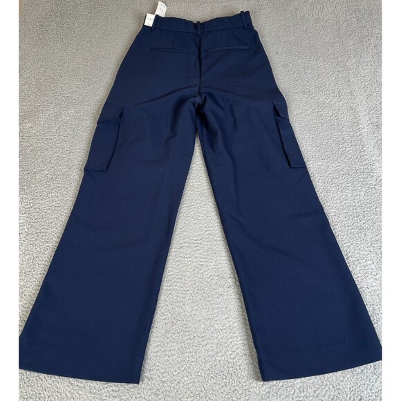 Abercrombie Fitch Dress Pants Women 29, 8L Blue Stretch Pleated Straight 28 x 31 - Picture 1 of 14